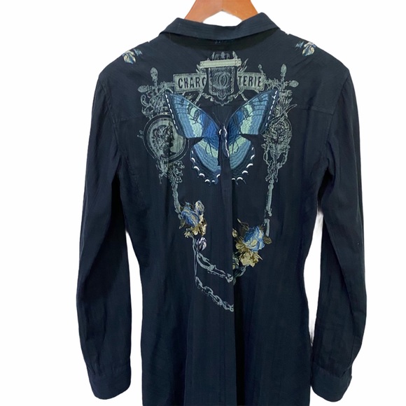 3J Workshop Tops - 3J Workshop Butterfly Tunic Black Medium Long